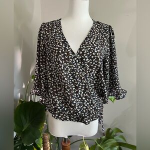 Sienna Sky Medium Floral Wrap Blouse Like New